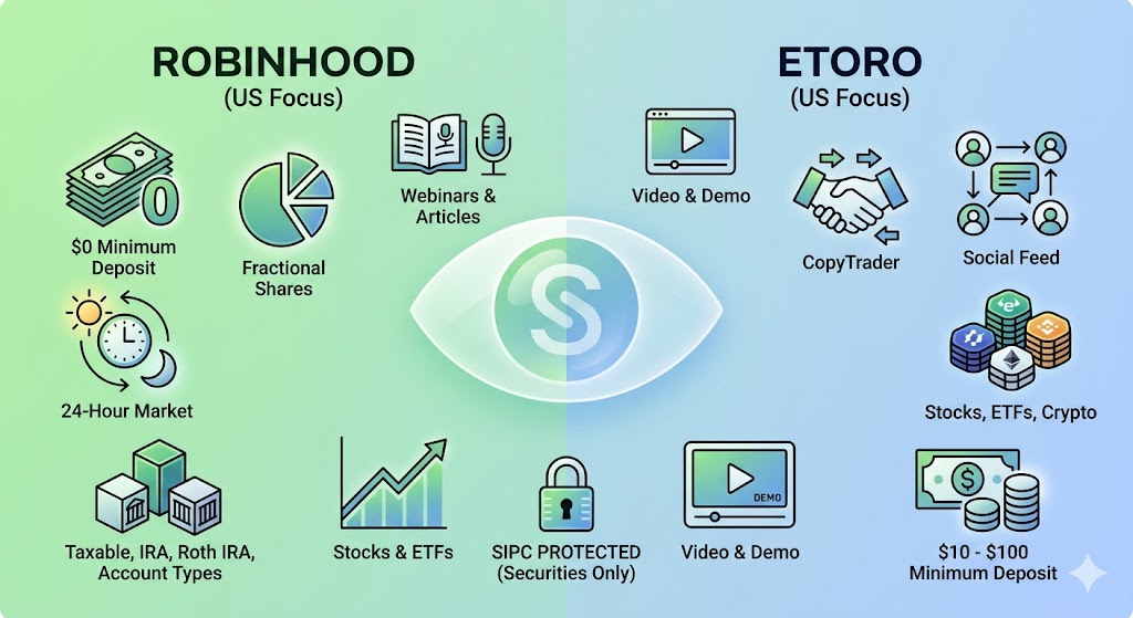Robinhood vs eToro: Which Is Better for a First-Time Trader?