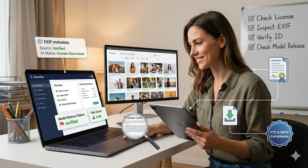 How to Choose the Right Photo of a Woman Smiling While Shopping on a Tablet