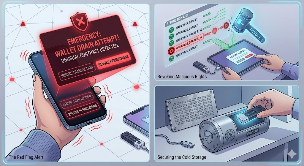 An illustration of the dangers of Crypto draining