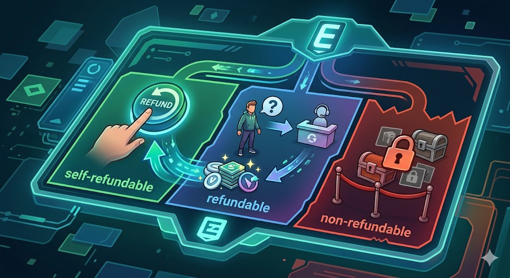 futuristic dashboard illustrating Epic Games' refund system